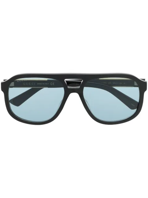 Gucci Eyewear pilot-frame logo-plaque sunglasses Black GG1188S
