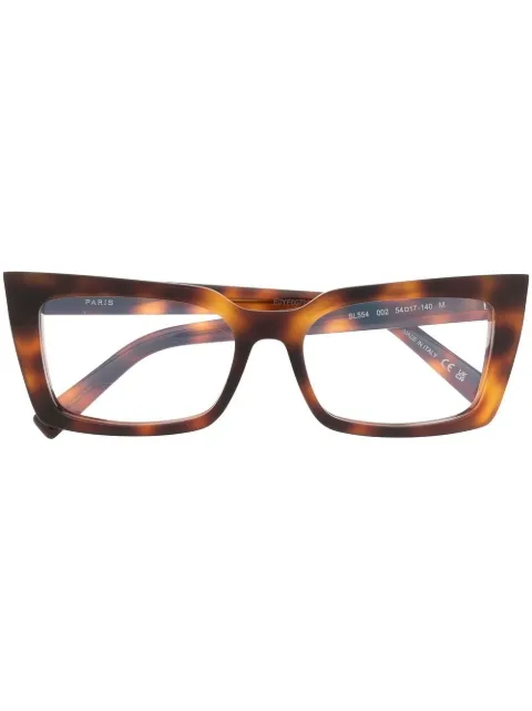 Saint Laurent Eyewear tortoiseshell square glass frames Brown SL554