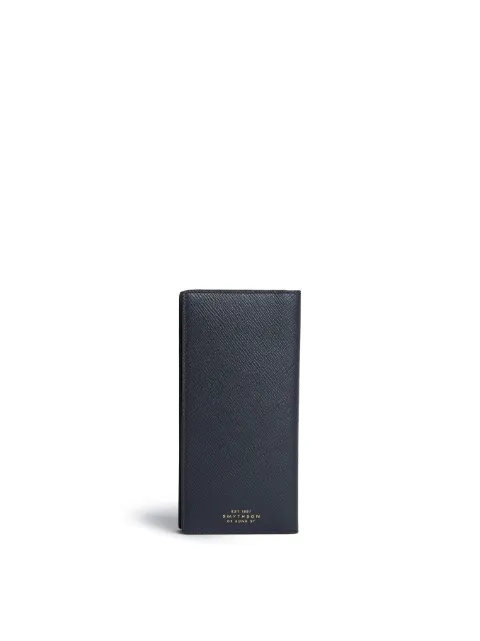 Smythson Panama slim bi-fold leather wallet Blue 1029360