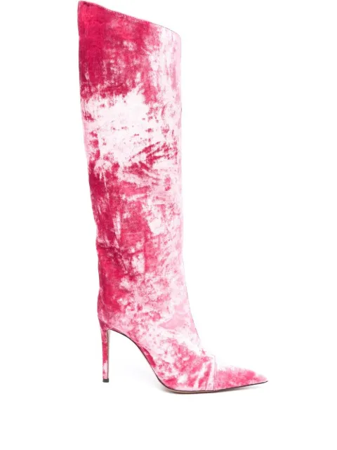 Alexandre Vauthier stiletto-heel velvet boots Pink AVI1800047