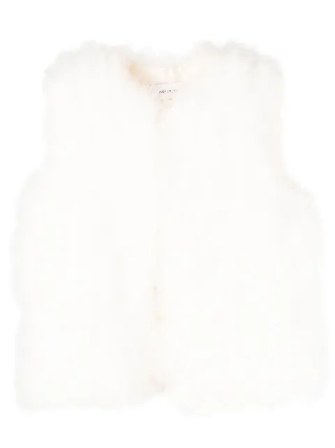 Yves Salomon silk feathered-finish waistcoat White 23WAG15355PLUX