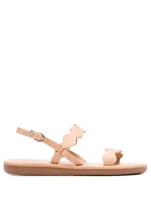 Ancient Greek Sandals scallop leather sandals Neutrals AFROSVACHETTA