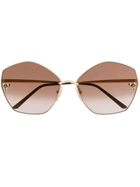 Cartier Eyewear panther-head tinted sunglasses Gold CT0356S