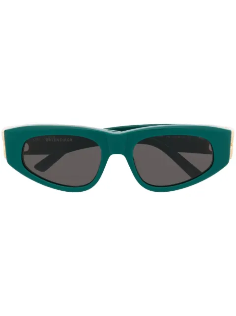Balenciaga Eyewear logo-plaque cat-eye sunglasses Green BB0095S005