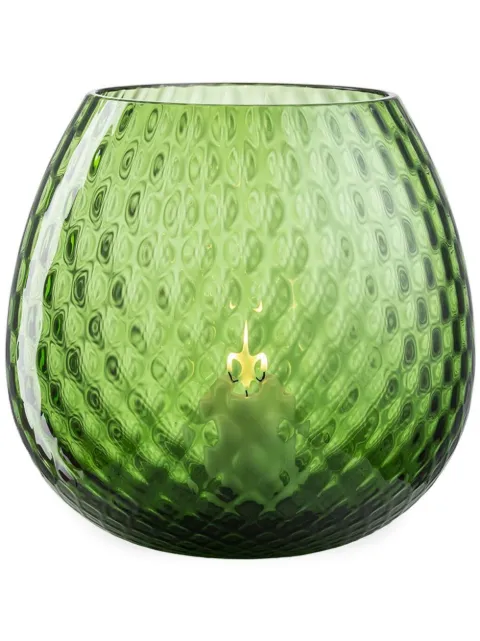 NasonMoretti Macramé glass candle holder Green MACRAMEVSXL