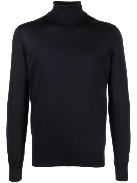 Zegna roll-neck cashmere-silk jumper Blue E8J00120