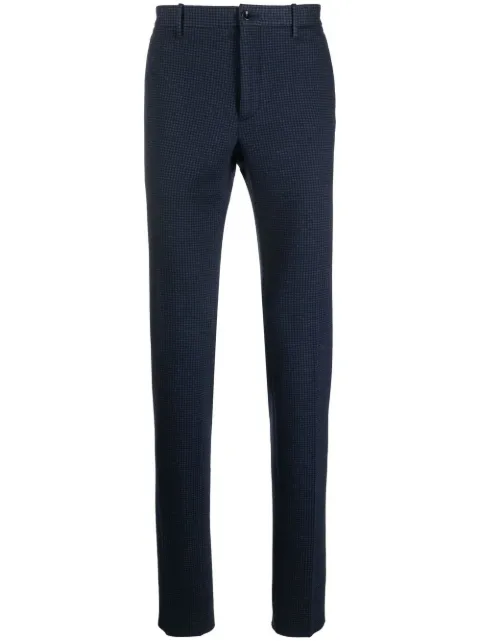 Incotex check-pattern straight-leg trousers Blue 1T084C40855