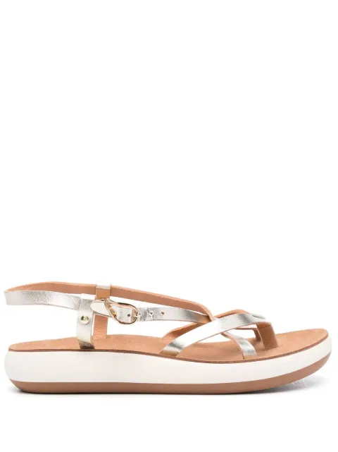 Ancient Greek Sandals crossover-strap leather sandals Gold SEMELECOMFORTVACHETTAPLATINUM