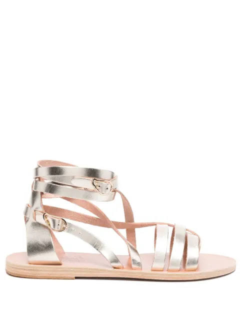 Ancient Greek Sandals leather gladiator sandals Gold SATIRAVACHETTAPLATINUM