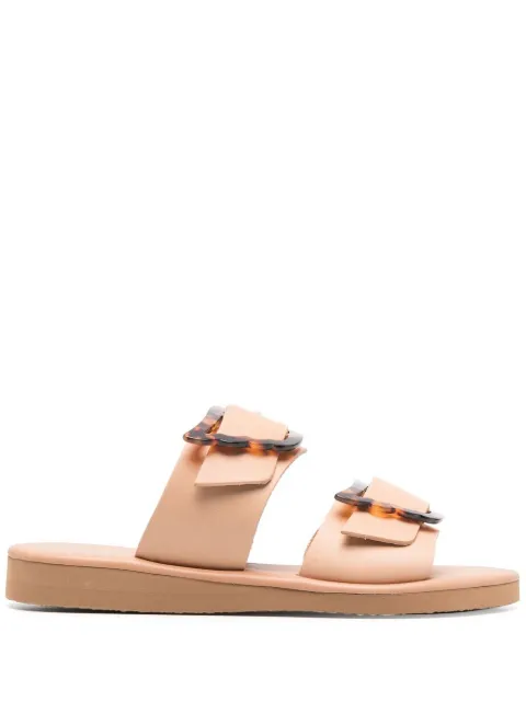 Ancient Greek Sandals buckle-embellished flat sandals Neutrals IASOVACHETTANATURALTORTOISESHELL