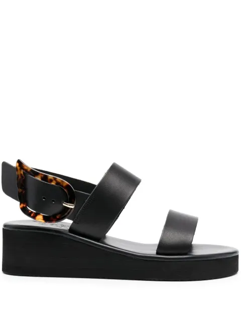 Ancient Greek Sandals 45mm wedged double-strap sandals Black CLIORAINBOWVACHETTABLACKTORTOISESH