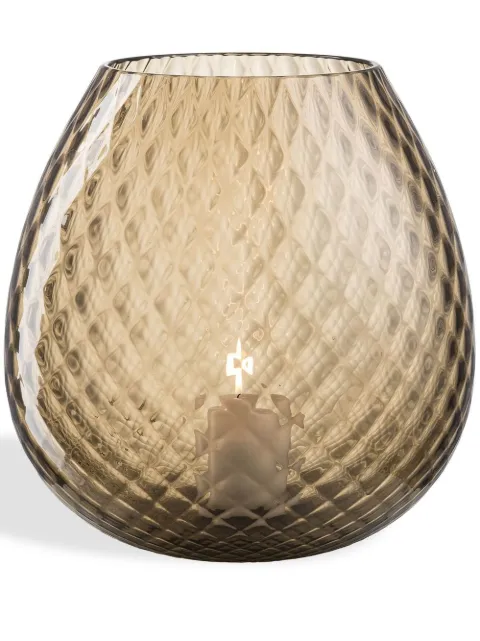 NasonMoretti Macramé glass candle holder Brown MACRAMEMXL