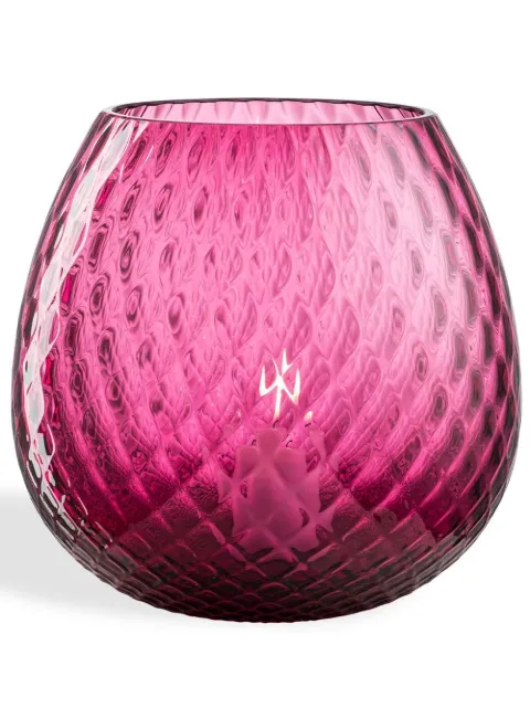NasonMoretti Macramé glass candle holder Pink MACRAMEUXL