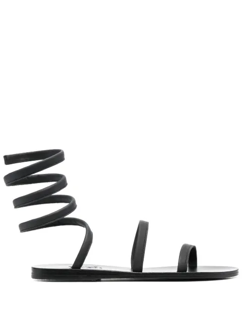 Ancient Greek Sandals strappy leather sandals Black OFISNAPPA