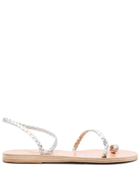 Ancient Greek Sandals braided open-toe sandals Silver ELEFTHERIANAPPASILVERPLATINUM
