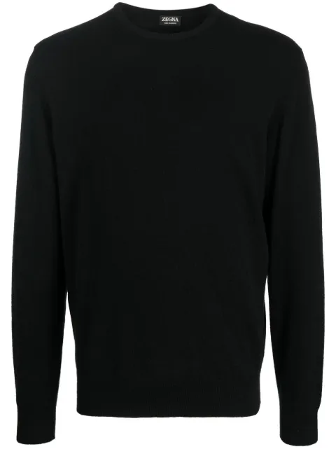Zegna crew neck cashmere sweater Black E8K10110