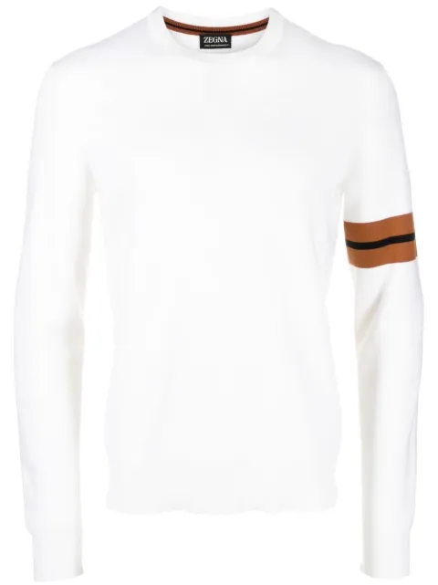 Zegna side stripe detail sweater White E8M91110