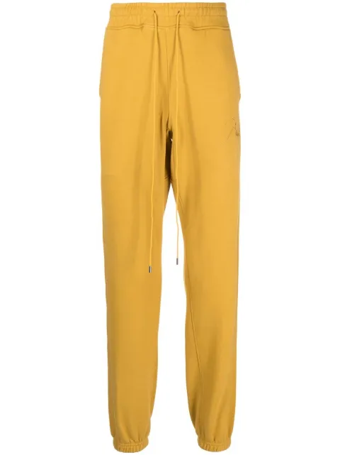 RHUDE embroidered-logo drawstring track pants Yellow RHFW22PA31012121