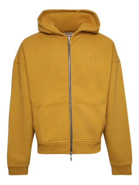 RHUDE logo-embroidered hoodie Yellow RHFW22HO09012121