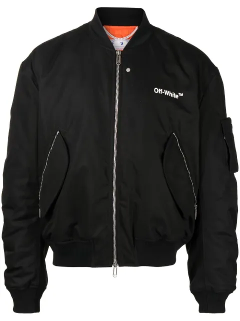 Off-White Diag print bomber jacket Black OMEH040C99FAB0011100