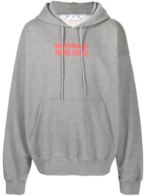 Off-White Arrows-motif drawstring hoodie Grey OMBB085F22FLE0077082