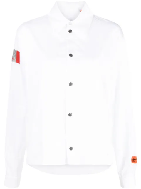 Heron Preston logo-patch cotton shirt White HWGA022F22FAB0033010