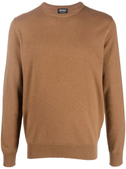 Zegna crew-neck cashmere jumper Brown E8K10110
