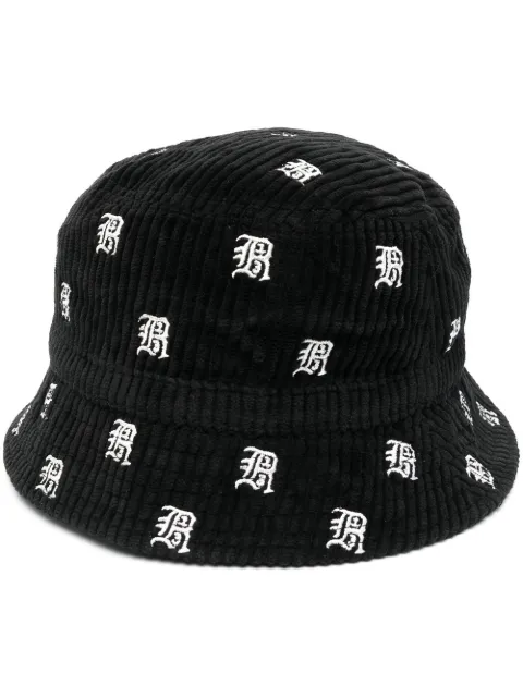 R13 all-over embroidered-logo bucket hat Black R13WA026R153B