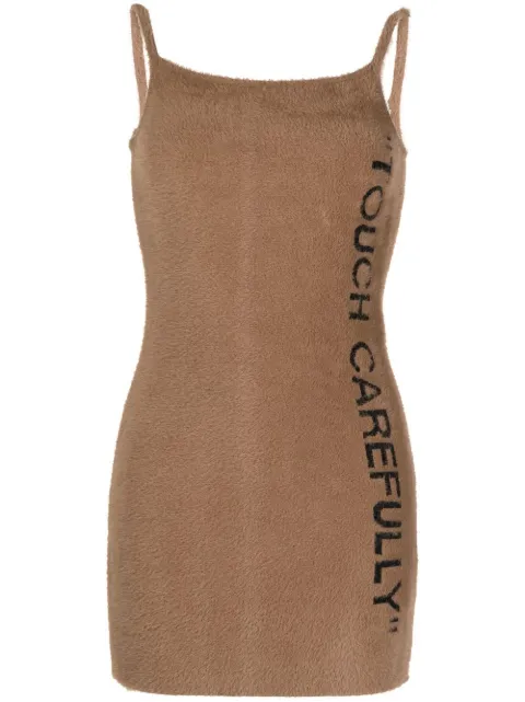 Off-White fuzzy embroidered dress Neutrals OWHI067F22KNI0011621
