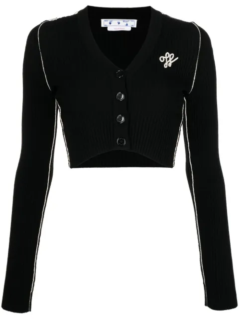 Off-White Outline cropped cardigan Black OWHB029F22KNI0011100