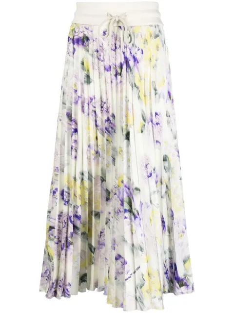 Off-White drawstring pleated skirt Green OWCC151F22FAB0022508