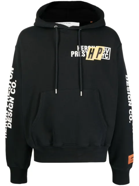 Heron Preston Real Estate logo-print hoodie Black HMBB024F22JER0101001