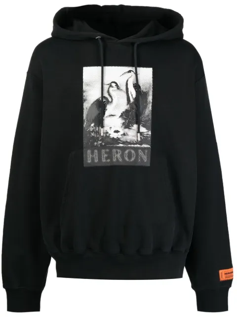 Heron Preston Halftone Heron print hoodie Black HMBB024F22JER0122101