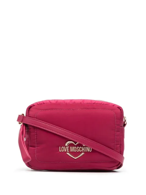 Love Moschino logo-plaque crossbody bag Pink JC4055PP1FLE1