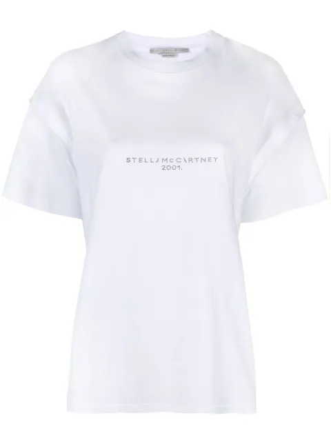 Stella McCartney sequin-embellished logo T-shirt White 6J00713SPW87