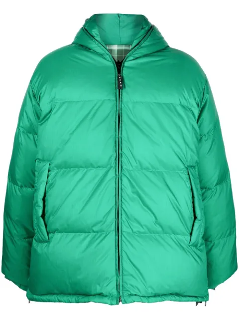 Marni reversible padded hooded coat Green PIMU0017BSUTN877