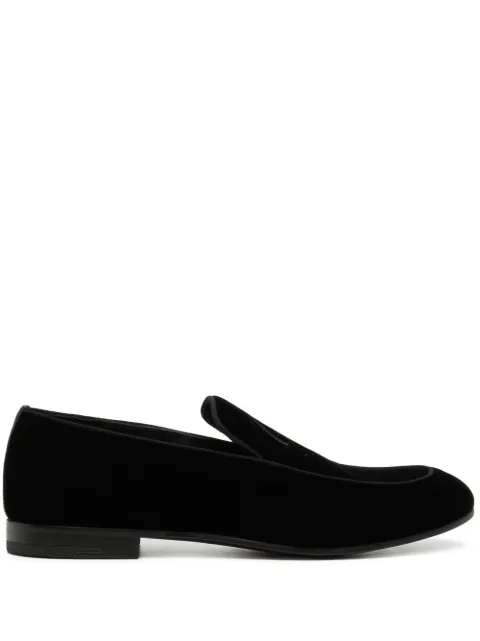 Giorgio Armani embroidered-logo detail loafers Black X2A373XM649A083