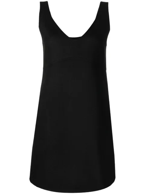 P.A.R.O.S.H. V-neck shift mini dress Black LEAKD721586