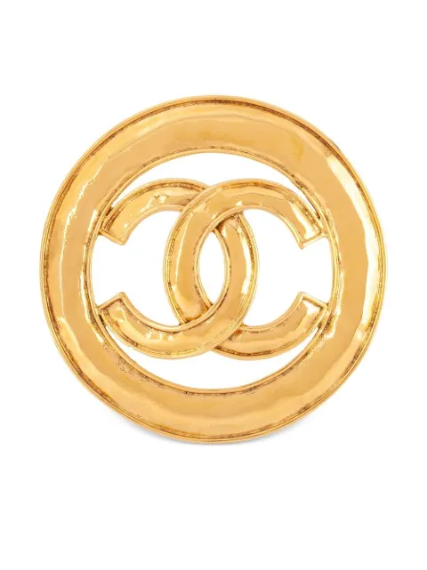 CHANEL Pre-Owned 1980s CC cut-out brooch Gold PN024754