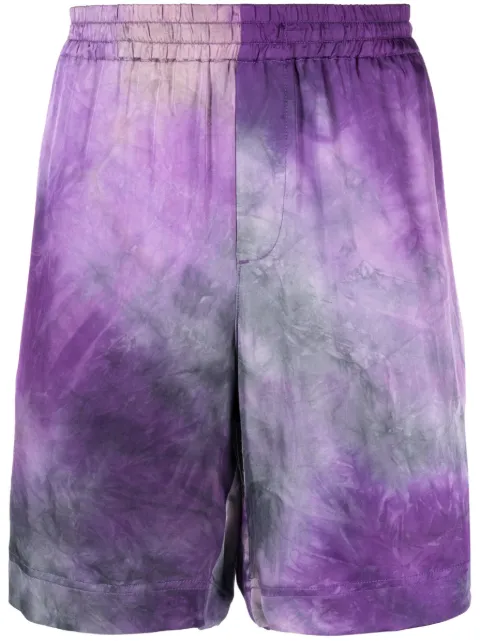 MSGM tie-dye track shorts Purple 3440MB04237014