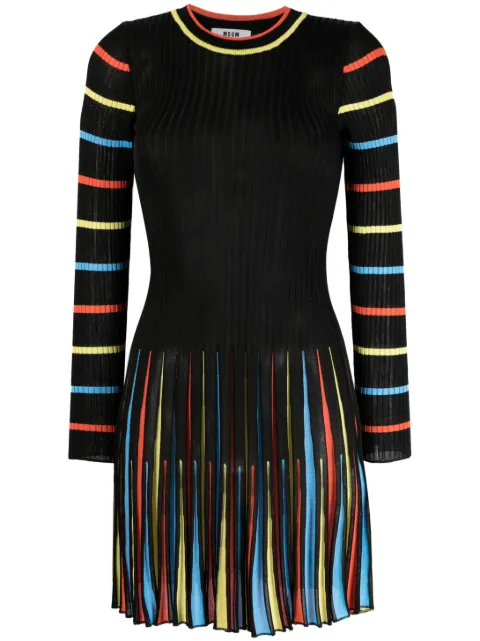 MSGM long-sleeve stretched dress Black 3441MDA11823726999
