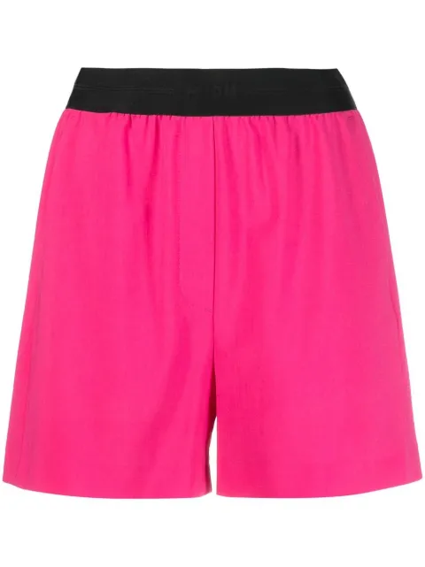 MSGM logo-waistband shorts Pink 3441MDB0923720014