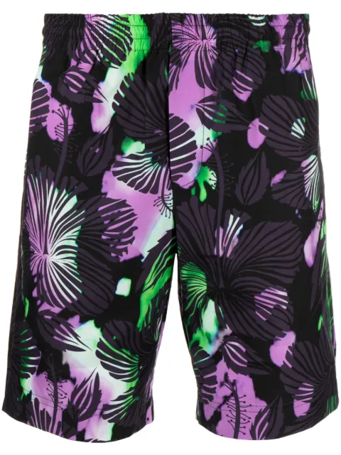 MSGM abstract-print cotton bermuda shorts Black 3440MB0423705272