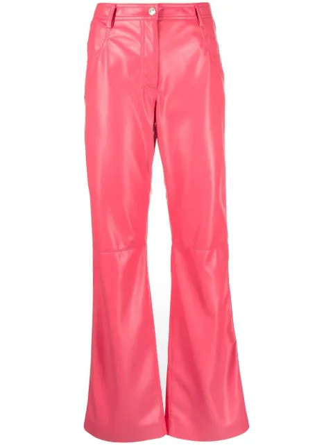 MSGM faux-leather straight-leg trousers Pink 3441MDP2023711013