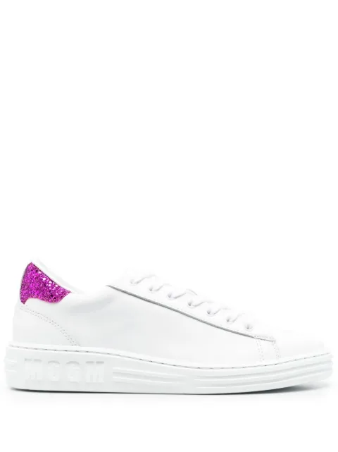 MSGM contrast heel-counter leather sneakers White 3441MDS501851