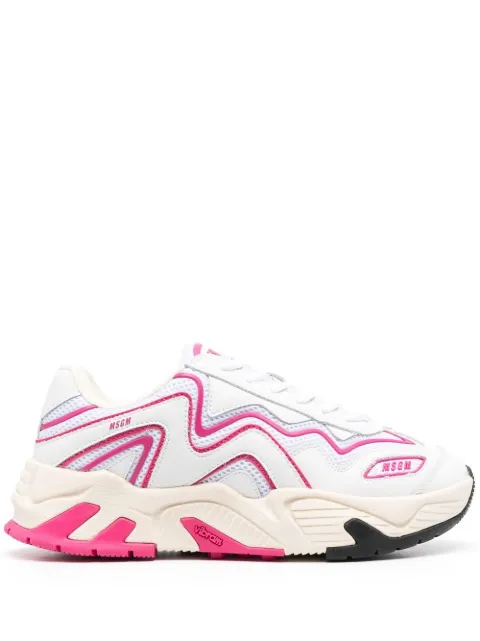 MSGM panelled low-top sneakers White 3441MDS70134015
