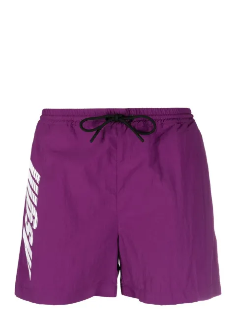 MSGM logo-print shorts Purple 3440MB03X23700772