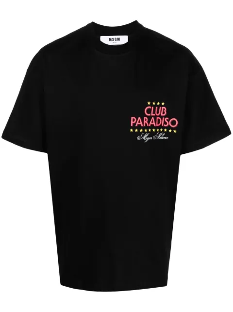 MSGM logo-print T-shirt Black 3440MM191237002