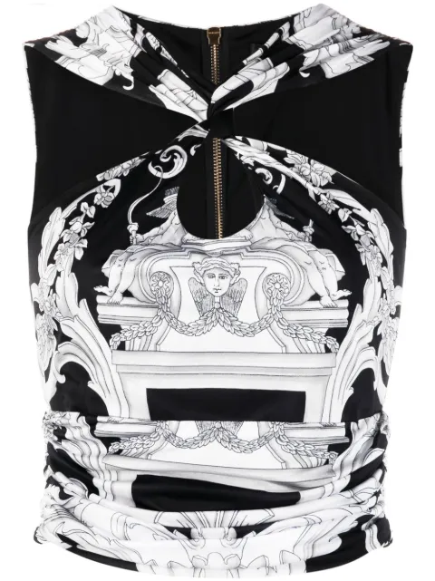 Versace Silver Baroque cropped top Black 10059071A04413
