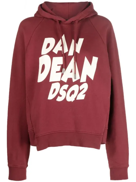 DSQUARED2 logo-print drawstring hoodie Red S75GU0431S25030